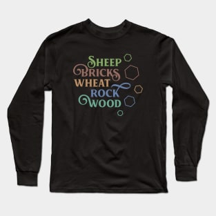 Settlers Resources Minimalist Board Games Long Sleeve T-Shirt